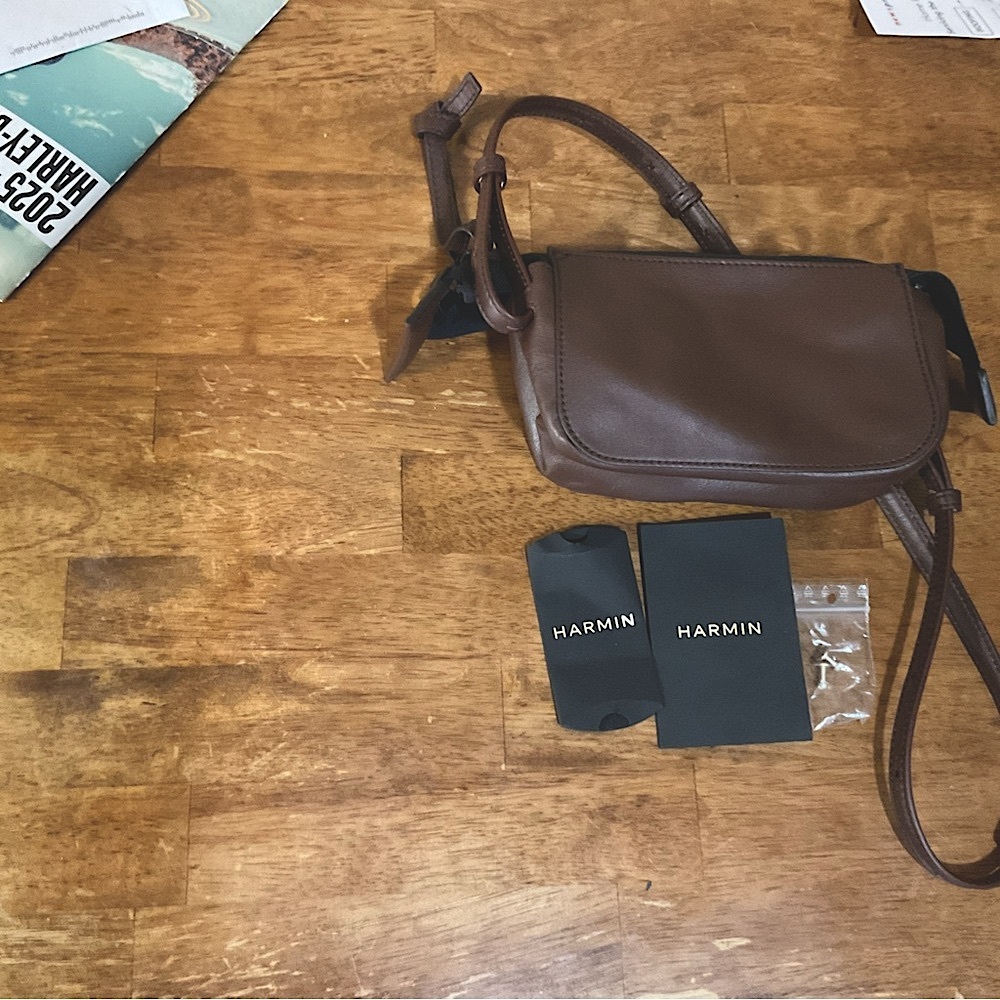 Harmin Brown Leather Crossbody Bag NEW Made in Italy